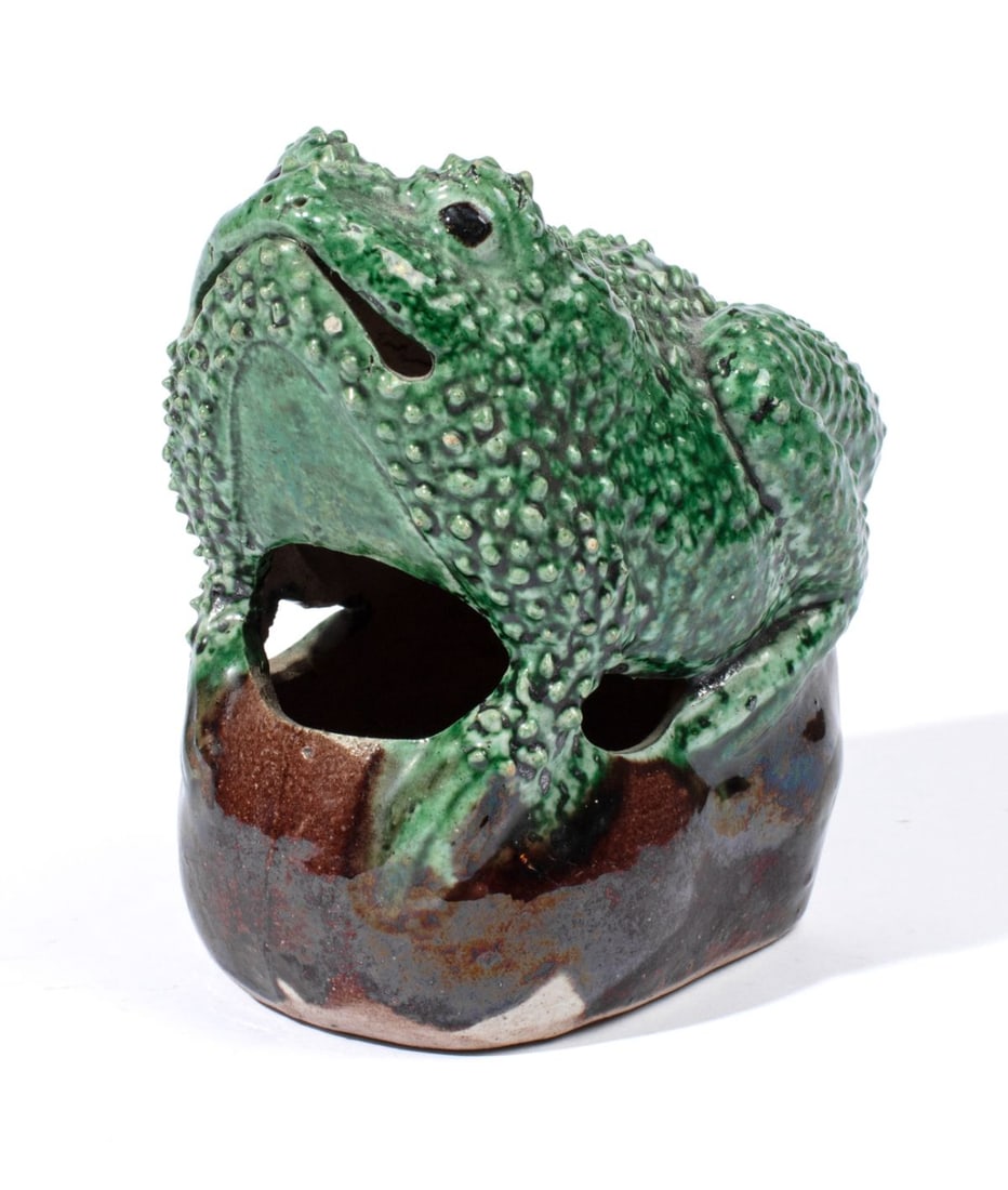 Antique Chinese Biscuit Glaze Frog Brush Washer (1 of 5)