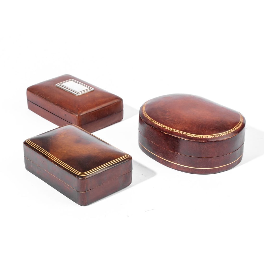 Vintage Florentine Leather Boxes / Sterling (1 of 6)