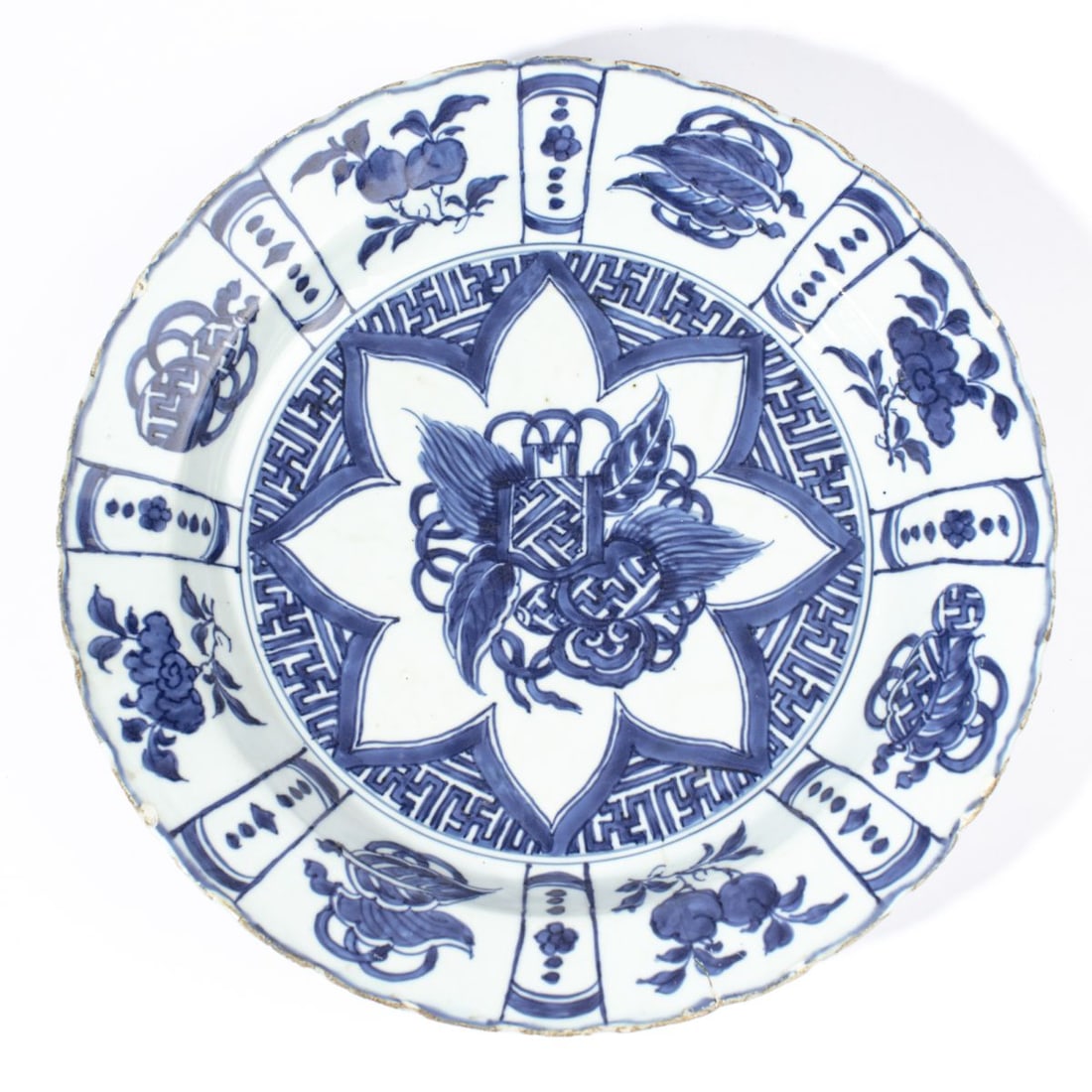 17th C Chinese Ming Blue & White Kraak Charger (1 of 6)