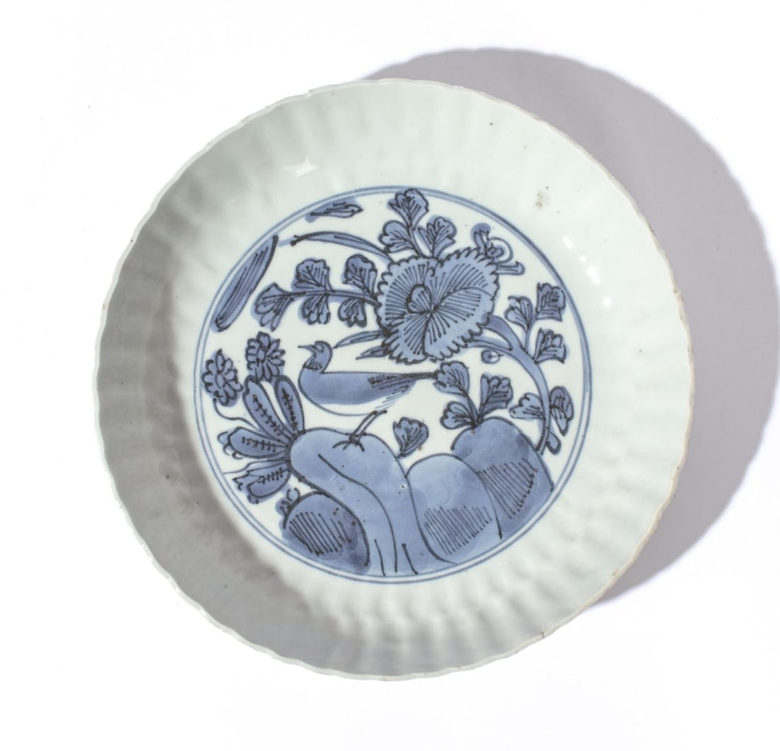 17th C. Chinese Tianqi Blue & White Dish (1 of 3)