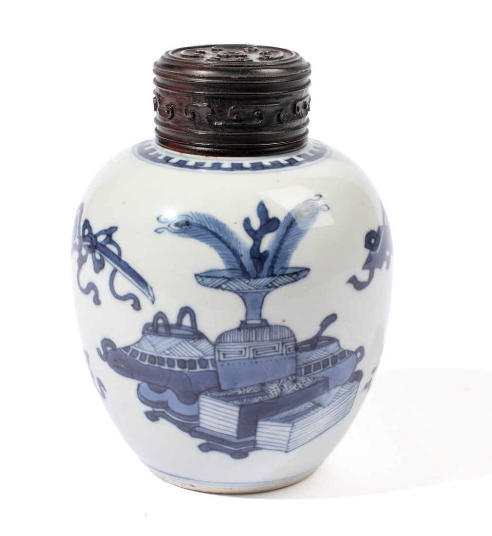 Antique Chinese Kangxi Blue & White Ginger Jar (1 of 7)