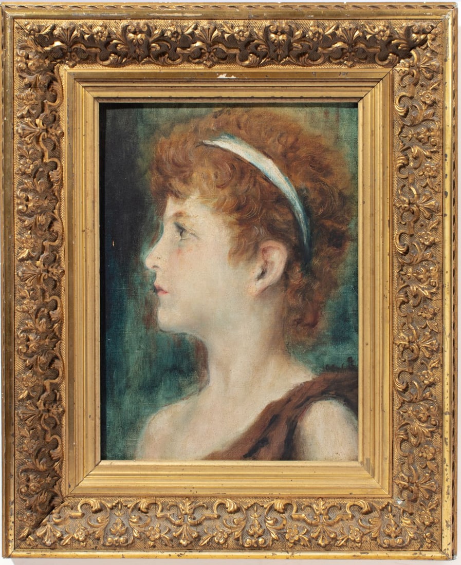 Antique French Profile Portrait of a Lady (1 of 4)
