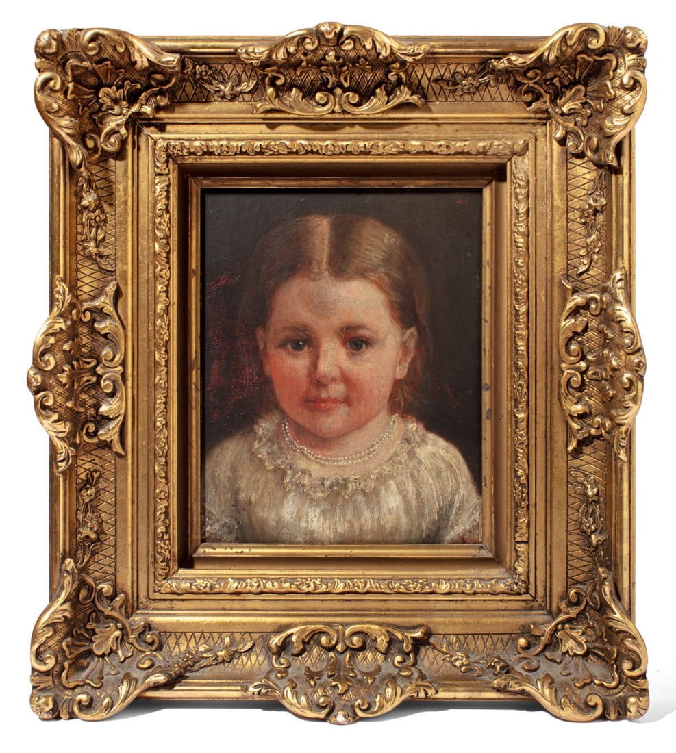 Antique French Portrait of Girl signed Cygne (1 of 4)