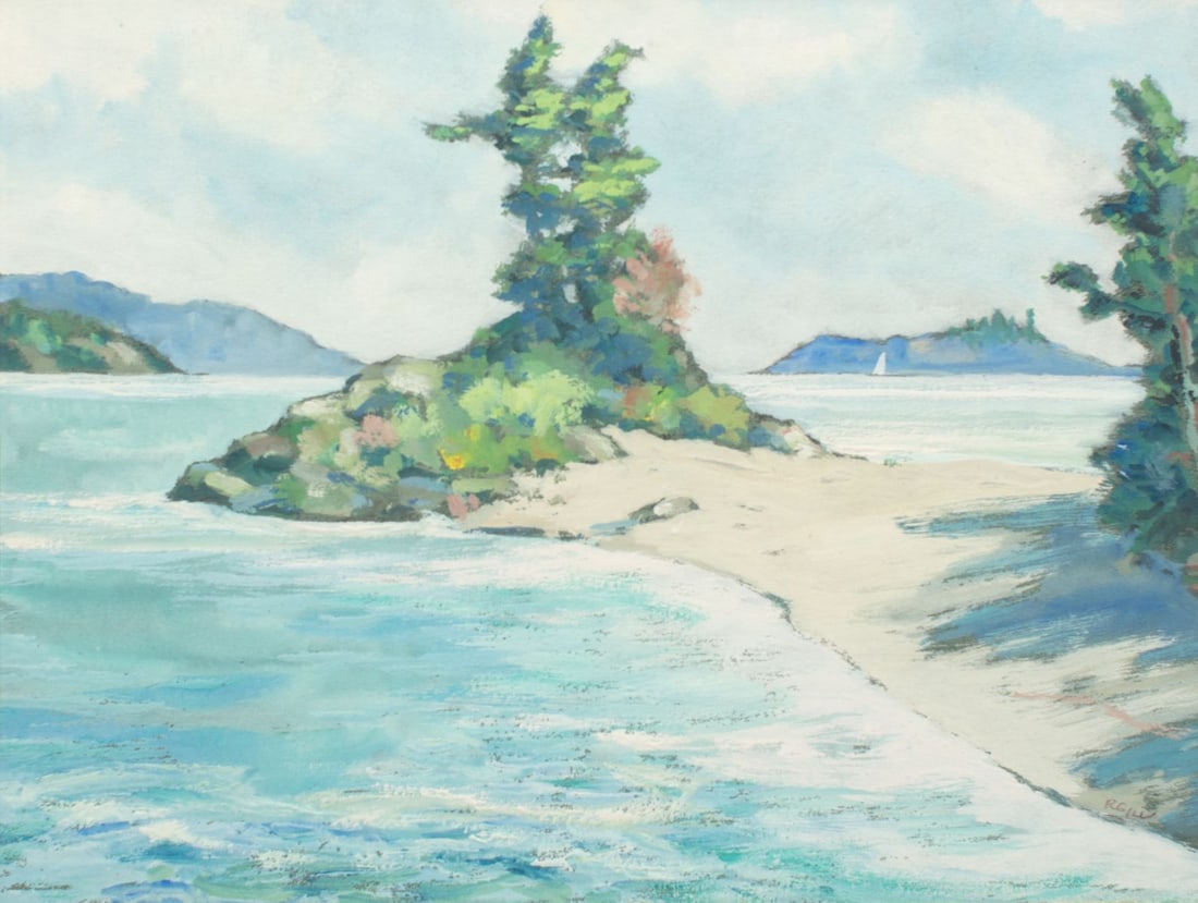 Ross Gill (1887-1969) Pastel Shaw Island (1 of 2)