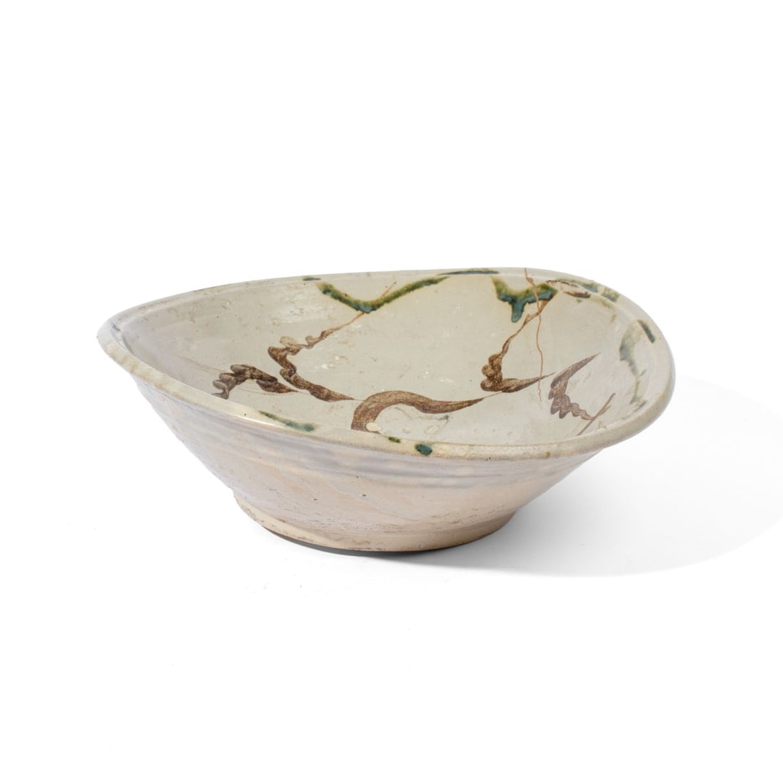 Rare 17th C. Japanese Mino Pottery Bowl (1 of 6)