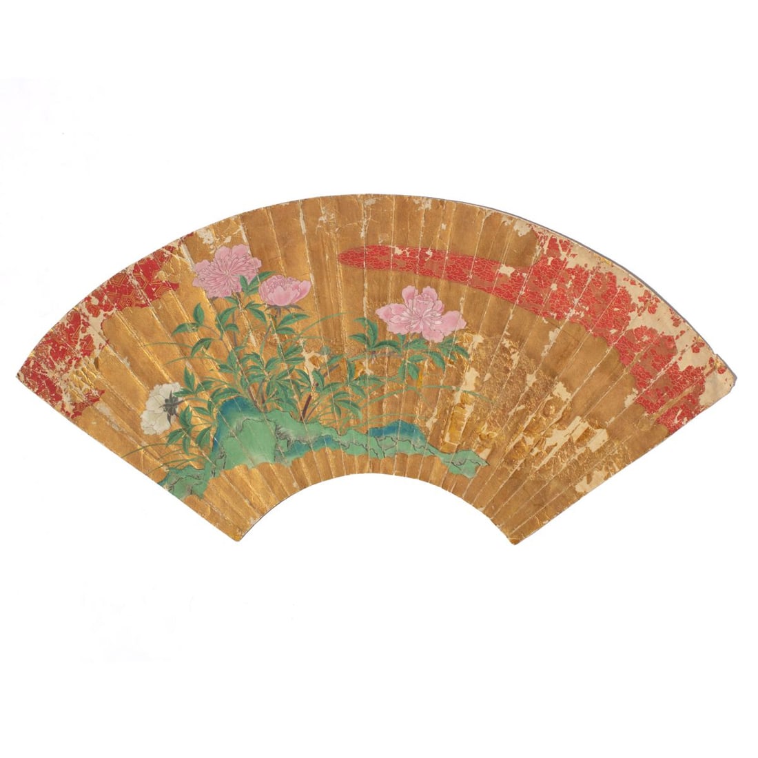 17th/ 18th C. Japanese Painted Paper Fan (1 of 2)