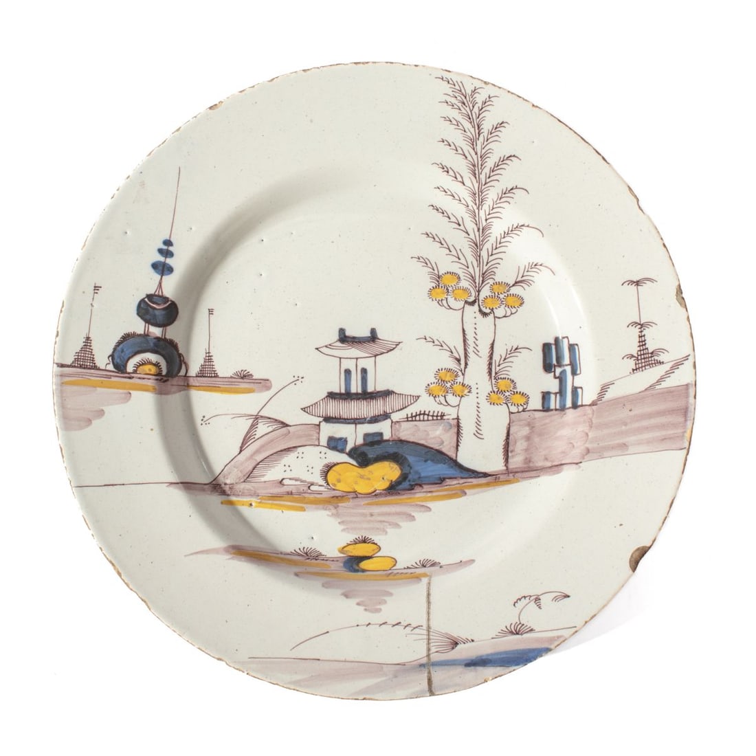 18th C. Lambeth Delft Polychrome Charger (1 of 7)