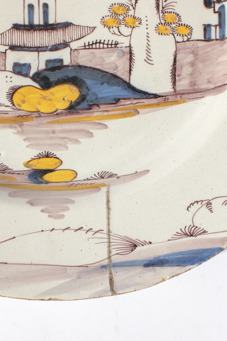 18th C. Lambeth Delft Polychrome Charger - 2
