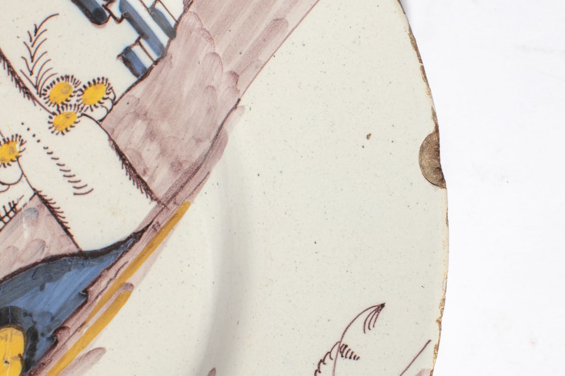 18th C. Lambeth Delft Polychrome Charger - 3