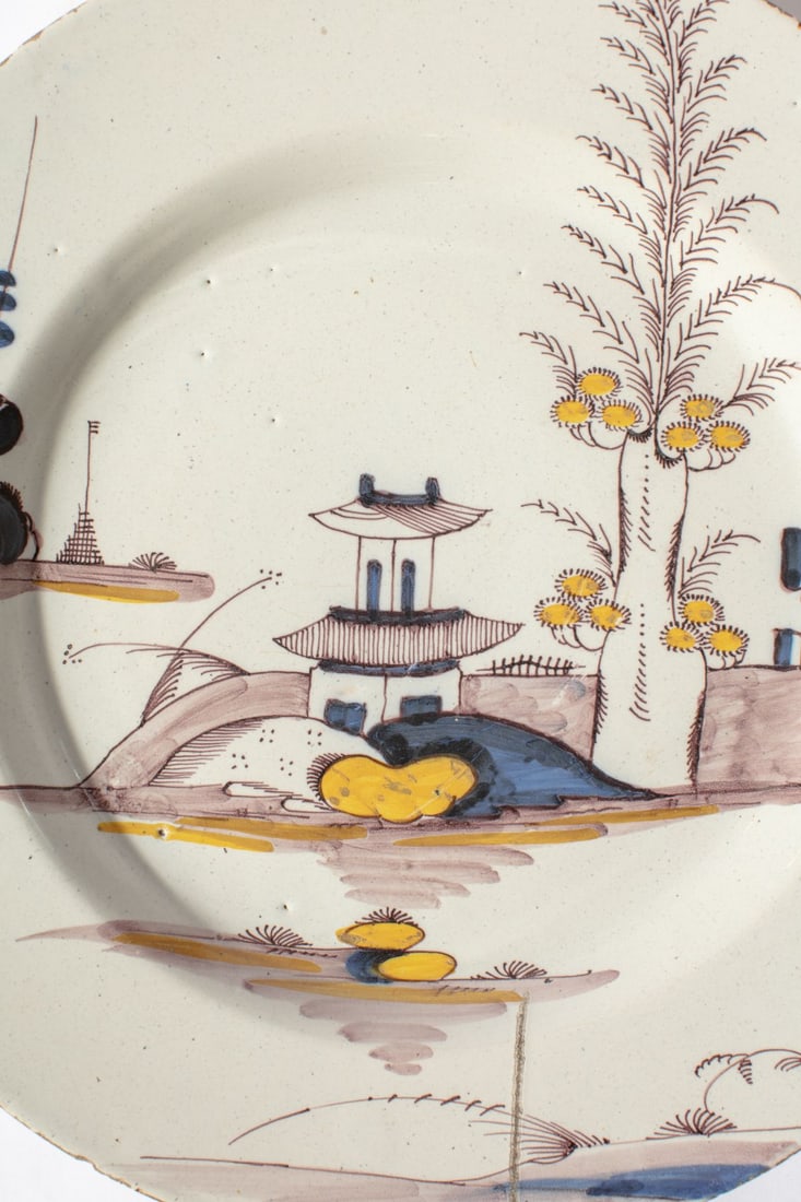 18th C. Lambeth Delft Polychrome Charger - 4