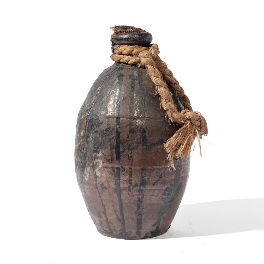 Antique Corked Japanese Stoneware Sake Bottle (1 of 5)
