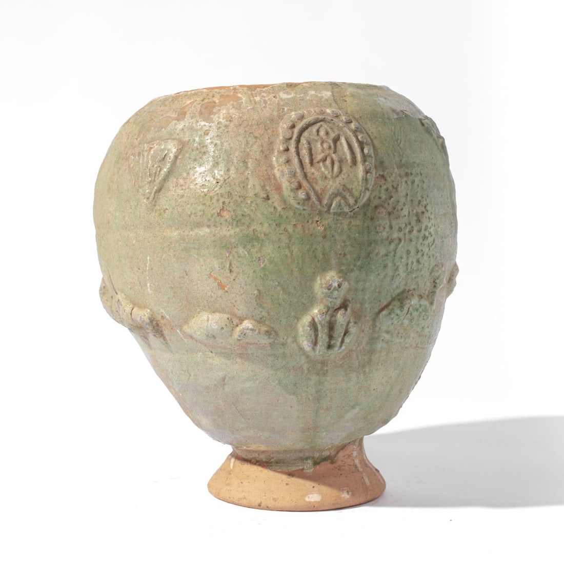 Ancient Chinese Style Terracotta Footed Jar (1 of 5)