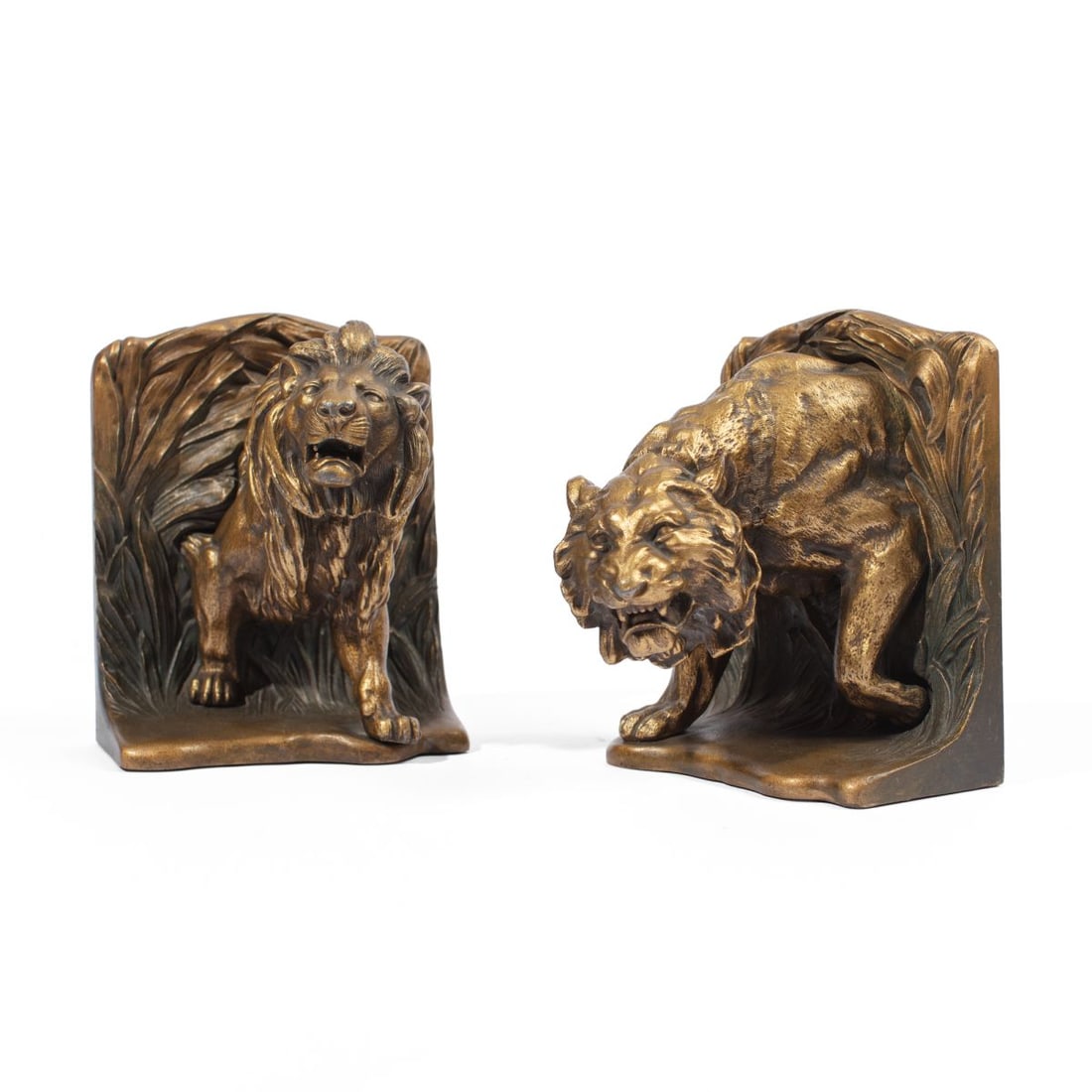 Bradley Hubbard Brass Lion & Tiger Bookends (1 of 8)