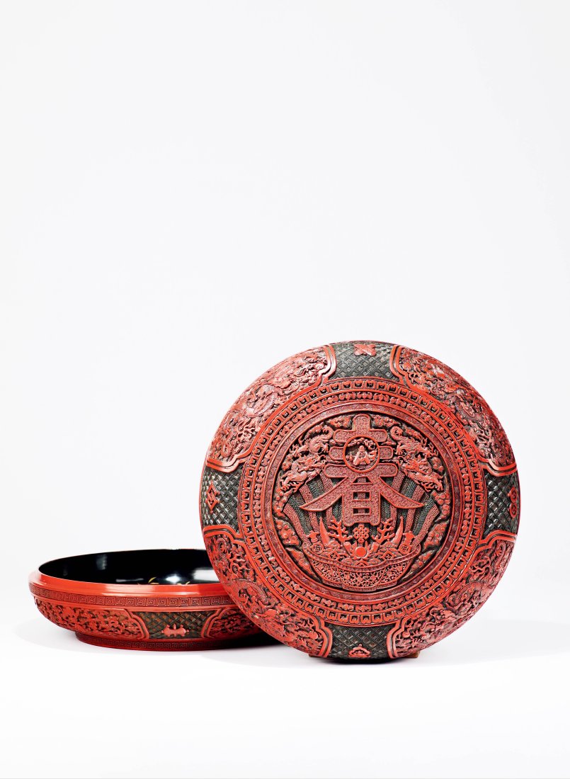 Qing qianlong , red lacquer box: Qing qianlong,red lacquer boxSizeD36cmâ˜…WEB Catalogï¼šhttps://book.yunzhan365.com/bookcase/jvtek/index.html