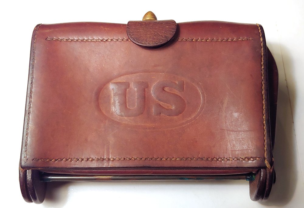 MCKEEVER 30/40 KRAG CARTRIDGE BOX ROCK ISLAND: Originally produced as part of the Palmer brace system in 1874, the McKeever had a long life, appearing in different configurations for a series of U.S. arms until about 1910. This is the version prod