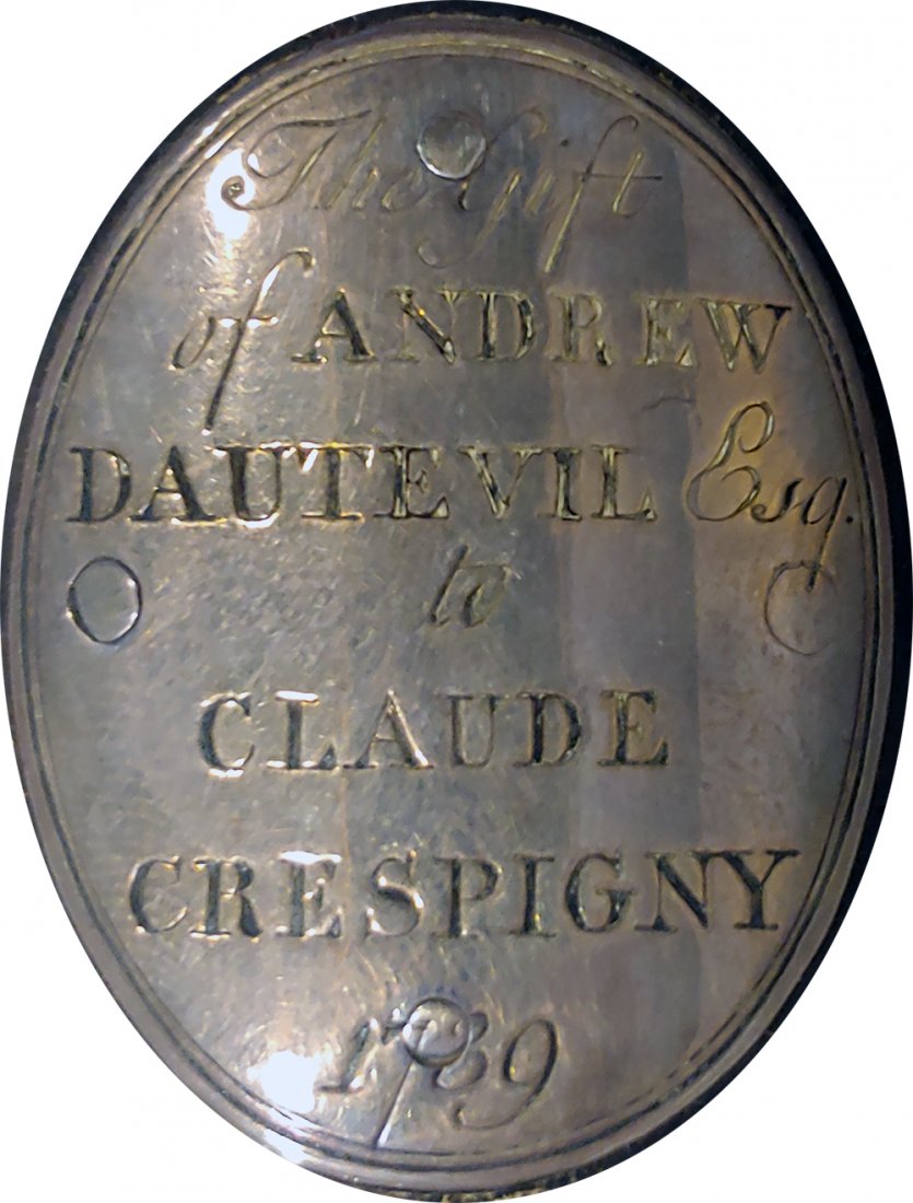 1789 Presentation Silver & Leather Tankard: 4.5 inches tall 3 inches diameter From the date of the start of the French Revolution. This is an incredibly stout little tankard. It is constructed of three thicknesses of heavy harness leather stitc
