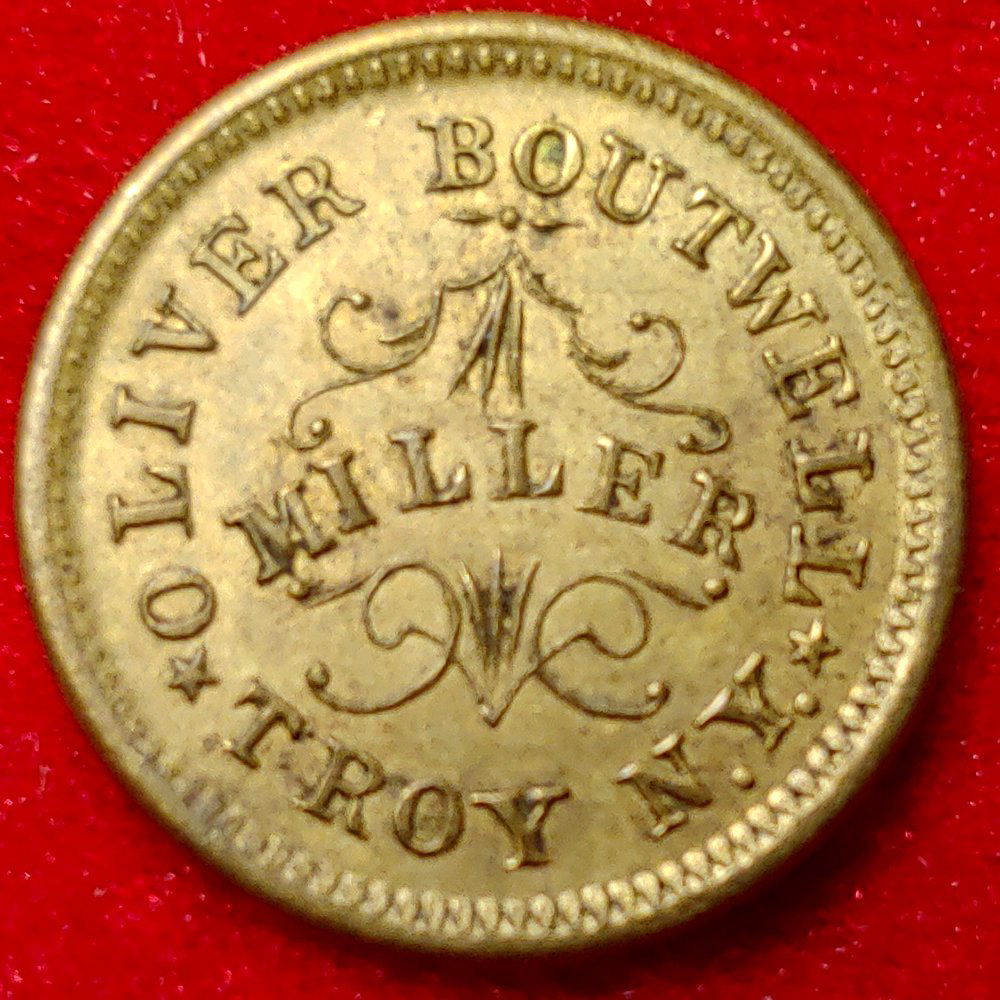 CIVIL WAR STORE CARD TOKEN: In 1862 to meet the shortage of government coinage private concerns started minting tokens. These took the form of patriotic tokens or advertising tokens for stores or even army sutlers. This is one o