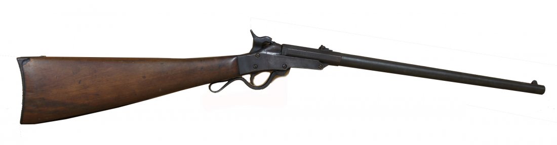 Civil War Maynard Cavalry Carbine: Standard issue second model Maynard carbine. 50 caliber, breech loading, percussion ignition, cavalry carbine. These second models are also known as the model-1863 Maynard Carbine. This gun is standar