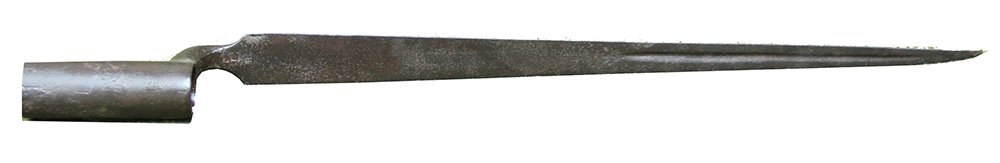 US MARKED 1795 PRE-1812 US SOCKET BAYONET: The U.S. got by with left-over Revolutionary War arms and some scattered imports for a few years after the end of the war, but with ongoing trouble on the frontier and difficulties with France it was 