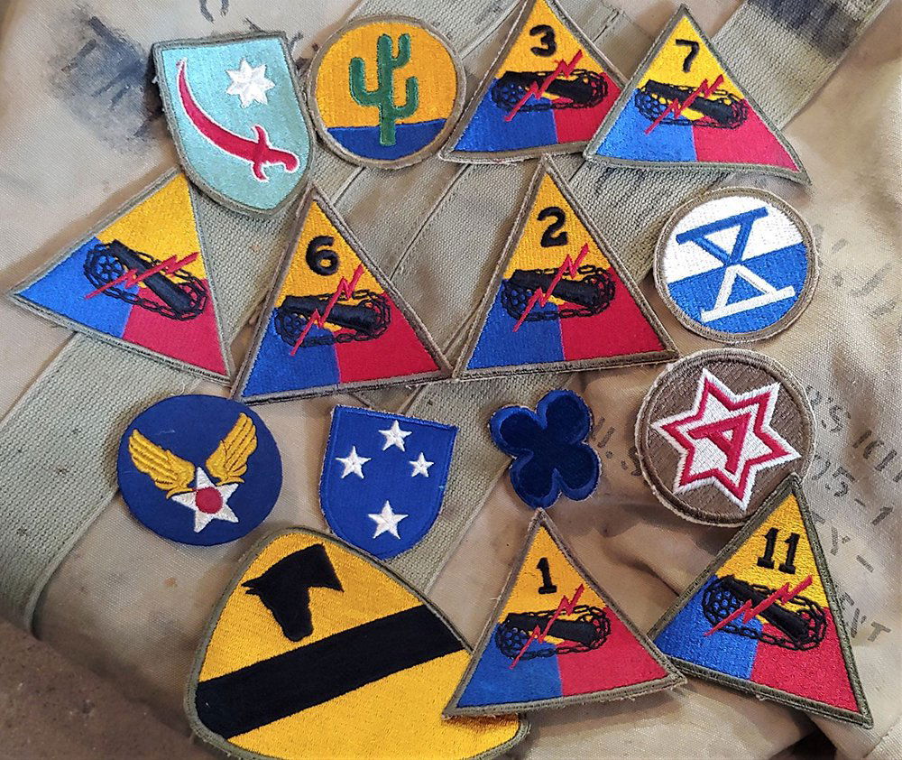 Nice Lot of 15 World War Two Patches: I just bought a cookie tin full of patches. Here are 15 genuine ww2 wwii patches in one lot. Opening bid is a gift, NO RESERVE! These can be mailed in a large envelope for $3