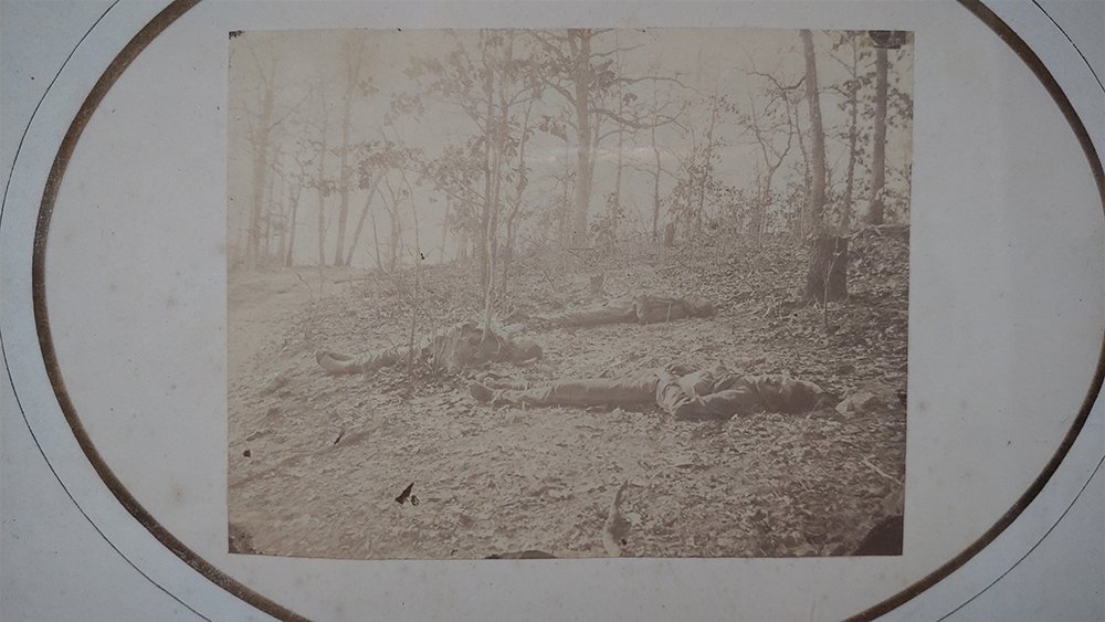Extraordinary Civil War Photo Dead Confederates: A truly incredible piece of military photo history, and a very rare and highly sought subject matter. Soldiers dead on the field! I have NEVER seen this image published... anywhere. It was the persona