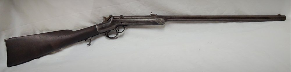 Civil War Wesson 44 Caliber Saddle Ring Carbine: 100% original, 100% complete, and mechanically perfect Frank Wesson 44 caliber rimfire carbine. This one has the added bonus of being stamped by Gun Dealer Ben Kittredge in Cincinnati, Ohio. Kittredge