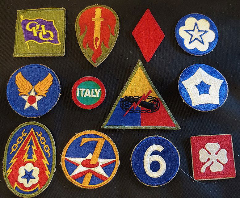 12 Patches From World War Two 2: -NO RESERVE-WW2 wwii One dozen genuine WW-2 uniform patches in excellent condition. I just bought a cookie tin full of patches. Here are 12 genuine ww2 wwii patches in one lot. Opening bid is a gift,