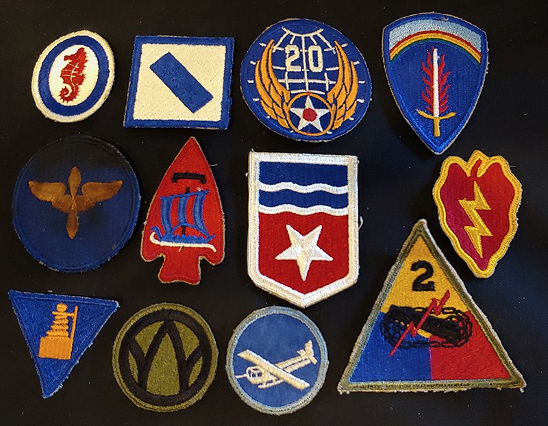 12 Patches From World War Two 2: -NO RESERVE-WW2 wwii One dozen genuine WW-2 uniform patches in excellent condition. I just bought a cookie tin full of patches. Here are 12 genuine ww2 wwii patches in one lot. Opening bid is a gift,