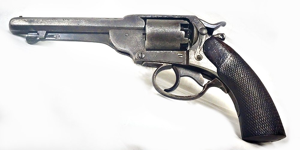 Confederate J.S. Anchor Kerr Revolver: -NO RESERVE-Standard .443 caliber, 5.75" octagonal barrel, S/N 3920. checkered walnut grip. Lock plate bears the standard LONDON ARMOURY CO. mark, and the lower left frame has the standard KERR'S / PA