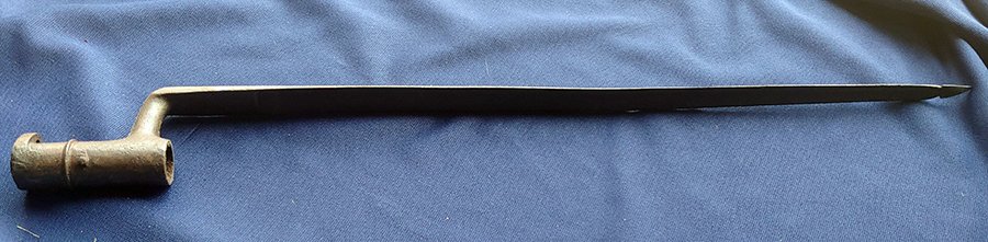 Civil War Bayonet & Fishing Spear: European import socket bayonet missing the locking ring. What makes this a cool Civil War relic??? The tip has been fashioned into a barbed spear point for the purpose of spearing fish. The socket dia