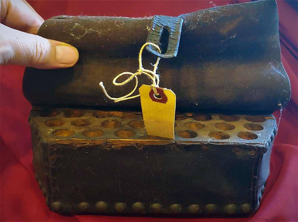 War of 1812 Cartridge Box with 24 Hole Block: Very cool 200+ year old cartridge box. The previous owner believed it was Revolutionary WarÂ… but in my opinion it dates to the early Federalist periodÂ… 1790s to 1812-ish. John Adams, Thomas Je