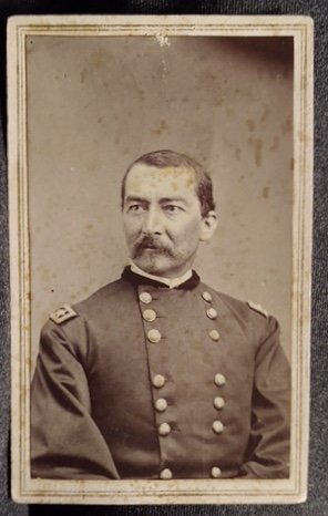 Autographed Civil War photo general Phillip H Sheridan: A very rare portrait of General Phil Sheridan in uniform. Nicely autographed on the back in Brown ink. Some soiling and some handling age but very nice. Has old collectors notes on the back indicating