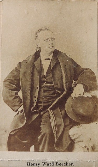 CDV PORTRAIT Henry Ward Beecher: A very appealing Civil War produced CDV portrait of. Famous American abolitionist Henry Ward Beecher. Very good with some light fading. ++++++++++++++++++++++++++++++++++++++++++++++++++++++++++++++++