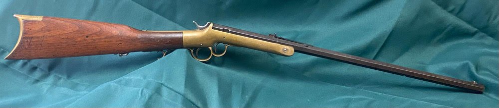 RARE First Model Brass Frame Wesson Carbine.: One of the rarest Civil War era carbines. The iron frame examples sold by Ben Kittredge in Cincinnati are well known. Only a handful of these early brass frame examples are known. Serial number 1,091.