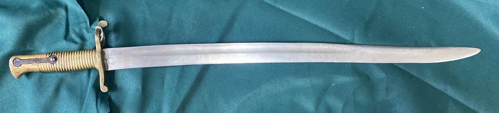 Confederate Saber Bayonet - Cook & Brother: Offered here is a rare Cook & Brother Rifle Saber Bayonet that is stamped with the number 8. Many Cook bayonets were numbered to their rifles. If this numeral 8 is in fact a serial it will be the lowe