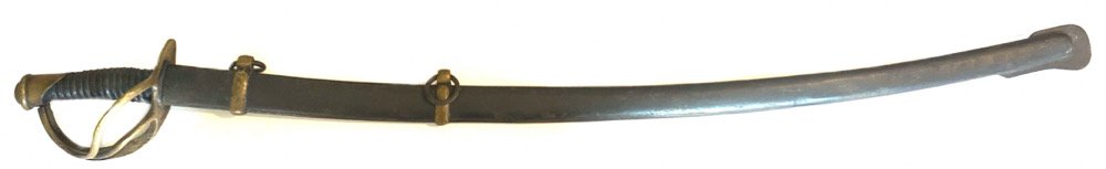 Superb Confederate Cavalry Saber & Scabbard: This was an Ohio auction find, never previously on the market. From the pictures supplied by the auctioneer I knew the saber was Johnny Reb, but the scabbard was completely black from soot and I had t