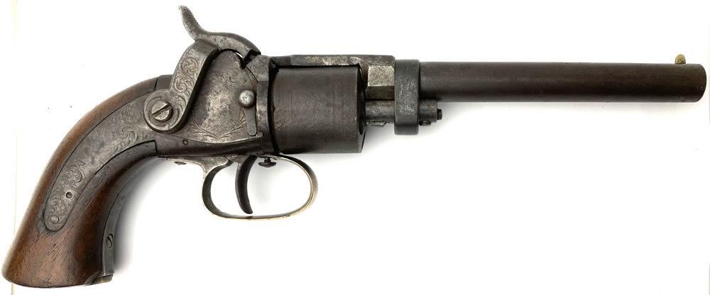 Mass Arms Co. Maynard Primed Belt Revolver: Only about 1,000 of these revolvers were produced from 1851 to 1857, but they gained a certain renown from 200 sold to John Brown, shipped to him in Ohio and then on to Kansas in 1859. Developed in re