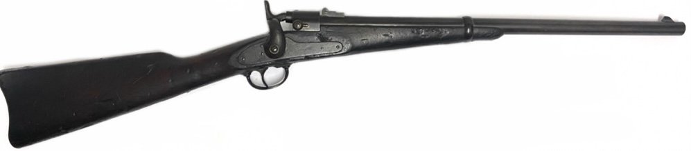 Civil War 2nd Model Joslyn Carbine: The Joslyn carbine was a single shot rim fire carbine and was developed parallel with the Spencer, both employing the same .52 caliber metallic rimfire cartridge. The Joslyn was loaded by pivoting the