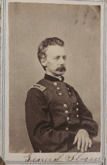 Civil War Photo General Slocum: Outstanding uniformed seated pose of General Henry Slocum. Henry Warner Slocum graduated from the United States Military Academy in 1852. He entered the service as a 2nd Lieutenant in the artillery, a