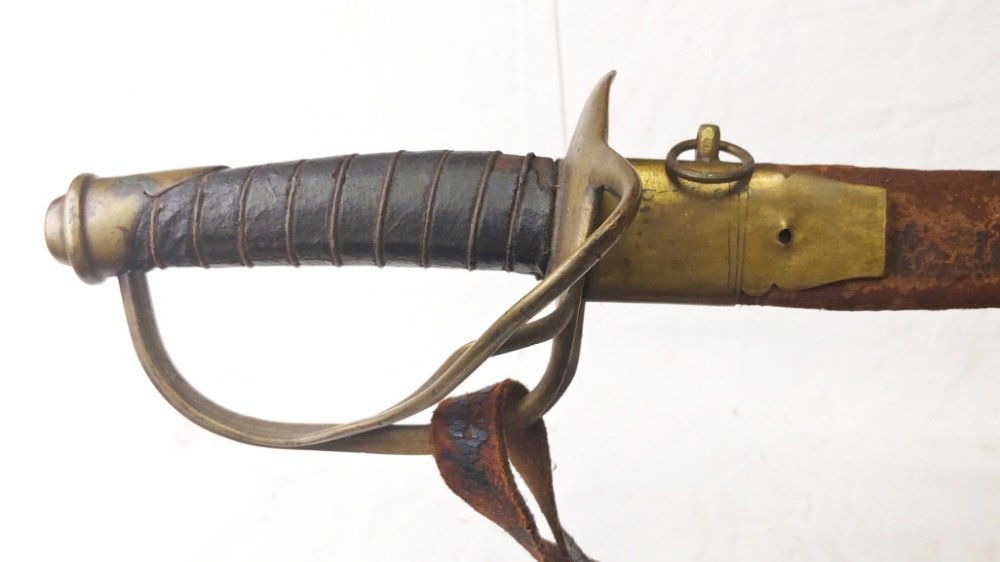 Confederate Flat Side Cavalry saber: This pattern is believed to have been made by Boyle and Gamble in Richmond despite there being no known marked examples. They usually show up in crude steel scabbards, though I have personally seen th
