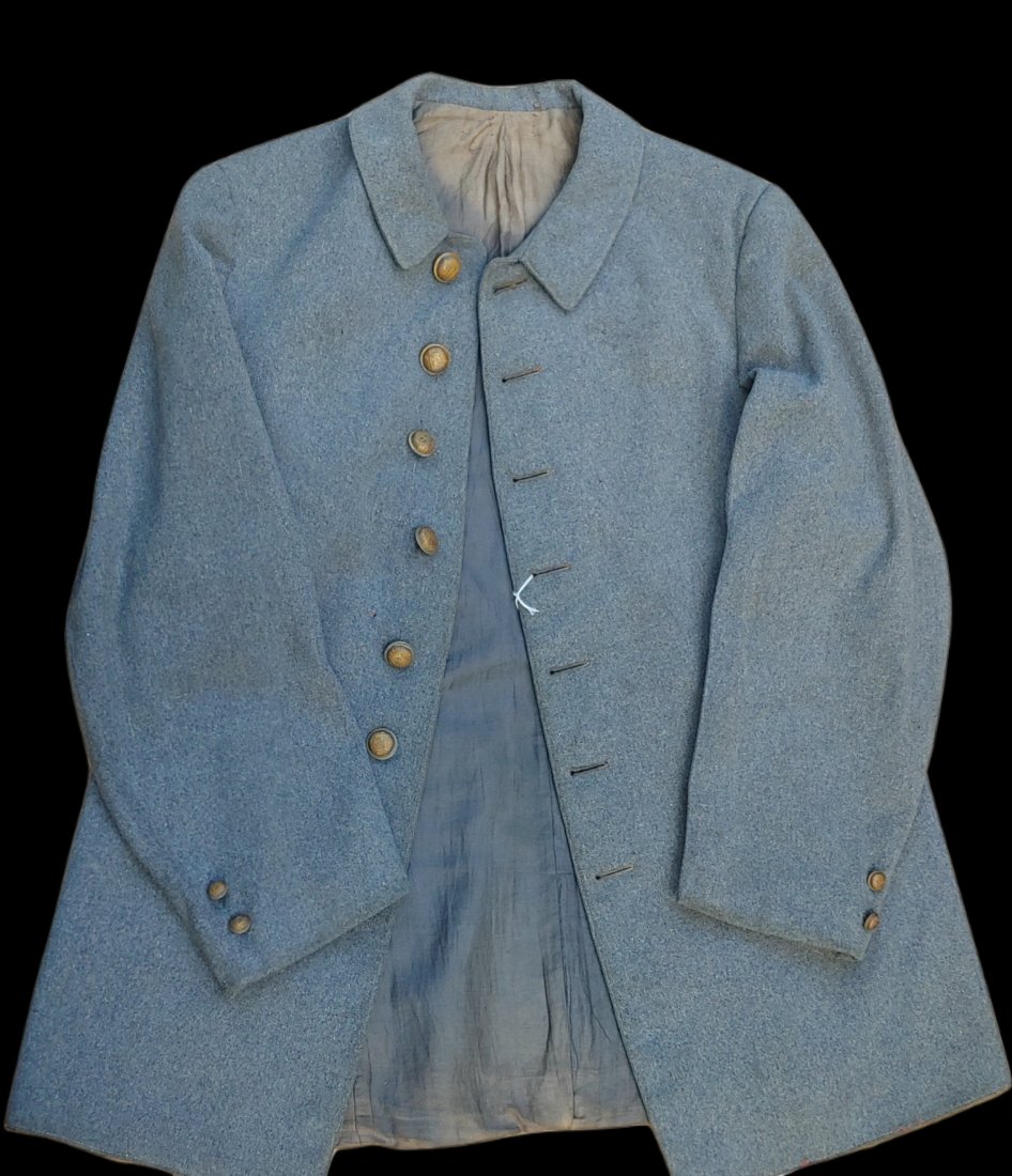 United Confederate Veterans coat: An actual regulation UCV uniform, the real deal. Excellent condition overall with only the most negligible small moth nip here and there. Retains full body and sleeve linings, and all the matching UCV