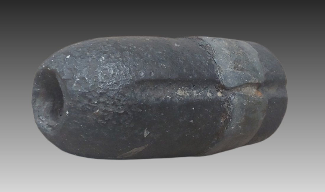 Civil War Artillery Hotchkiss Case Shot or Shell: A solid dug example with the lead sabot intact. No fuze. Inert. I believe this pattern is the 3 inch case shot due to the rounded nose. I never collected artillery shells nor studied them. I found one