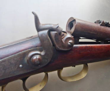 Extremely rare Civil War Breech Loading Rifle 1 of 2 known: I have been researching this rifle for months. The only markings are the lock maker TRUITT BROTHERS, a serial number 25 inside the forward trigger guard, and the Lawrence patent markings on the Sharps