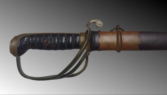 Only Known Specimen Etched 1833 Dragoon Saber w/ Brass Mounted Scabbard: I have owned this saber for decades. I found it at the ages old Baltimore Gun Show, and it was the talk of the show among the sword collectors in attendance that year. It is as rare as any American sw