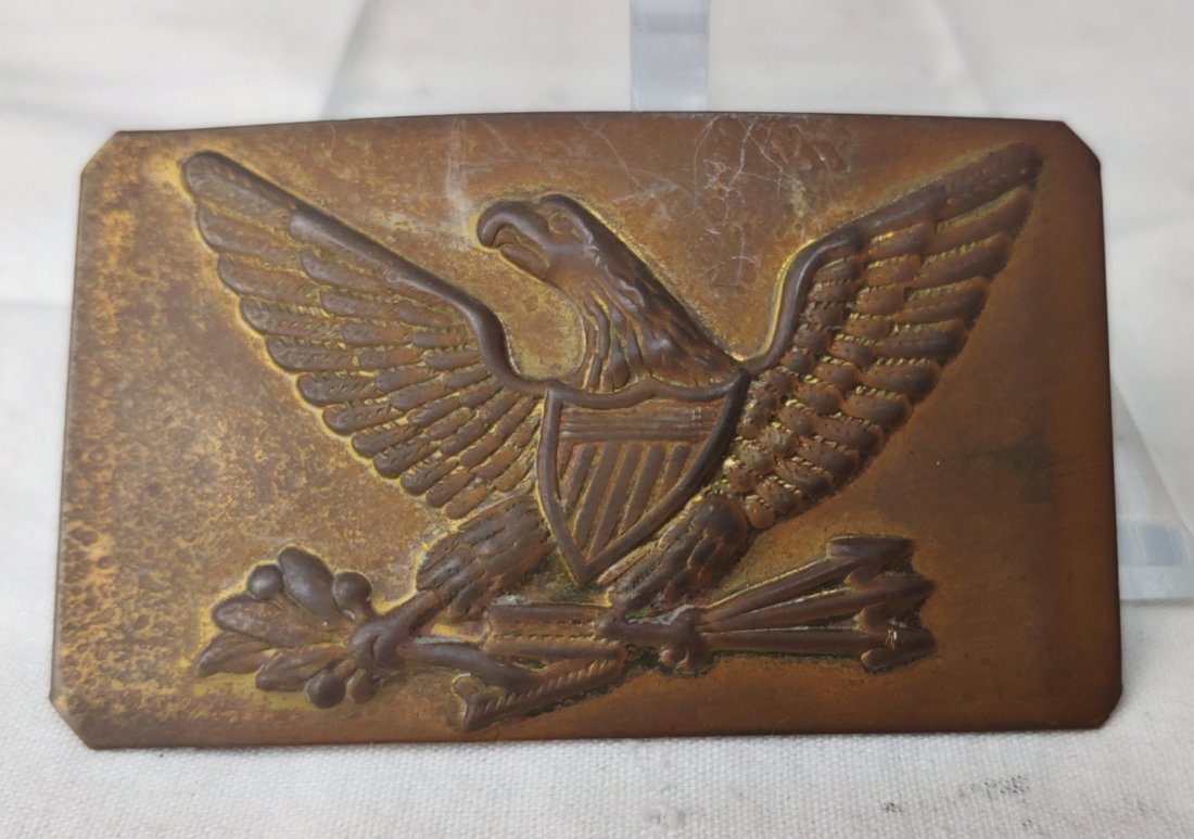 Antique Eagle militia buckle: I have to confess I do not know the precise period this belt plate dates from. It appears to be late 1800s to early 1900s. Here's your chance to sneak up on something because I am too lazy to research