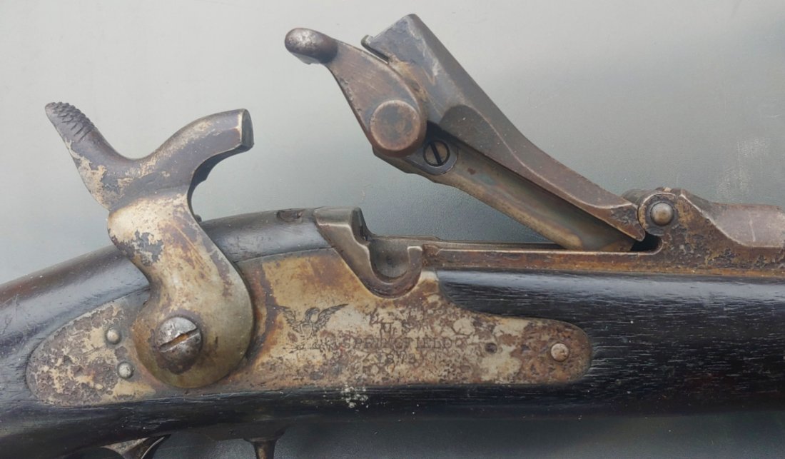 Indian War Springfield trapdoor carbine dated 1873: Attic grungy and worn Indian War 45/70 Springfield cavalry carbine. 100% original and completely genuine. The receiver serial number of 177366 was produced between April and June 1882. Lock is the ear