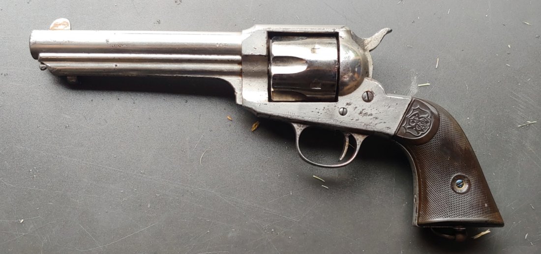 1890 Remington Single Action Army Revolver 44 5 1/2 Inch: This is wonderful, complete and fine condition example of the rarely encountered Remington Model 1890 Single Action Army Revolver. Only 2,020 were produced between 1891 and 1896, making it one of the 