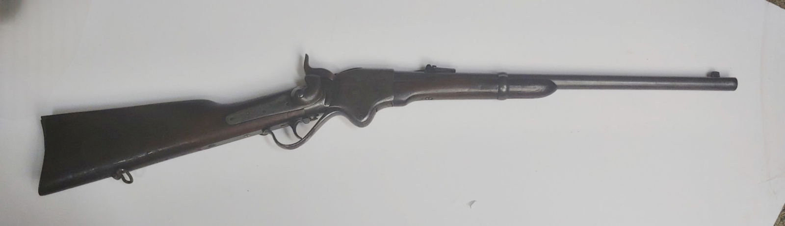 Model 1865 Civil War Spencer carbine: Serial number 10,237. VG++ example of the last Civil War military issue Spencer. Model of 1865 100% original 100% complete and mechanically perfect. Improved over the 1860 model by shortening the barr