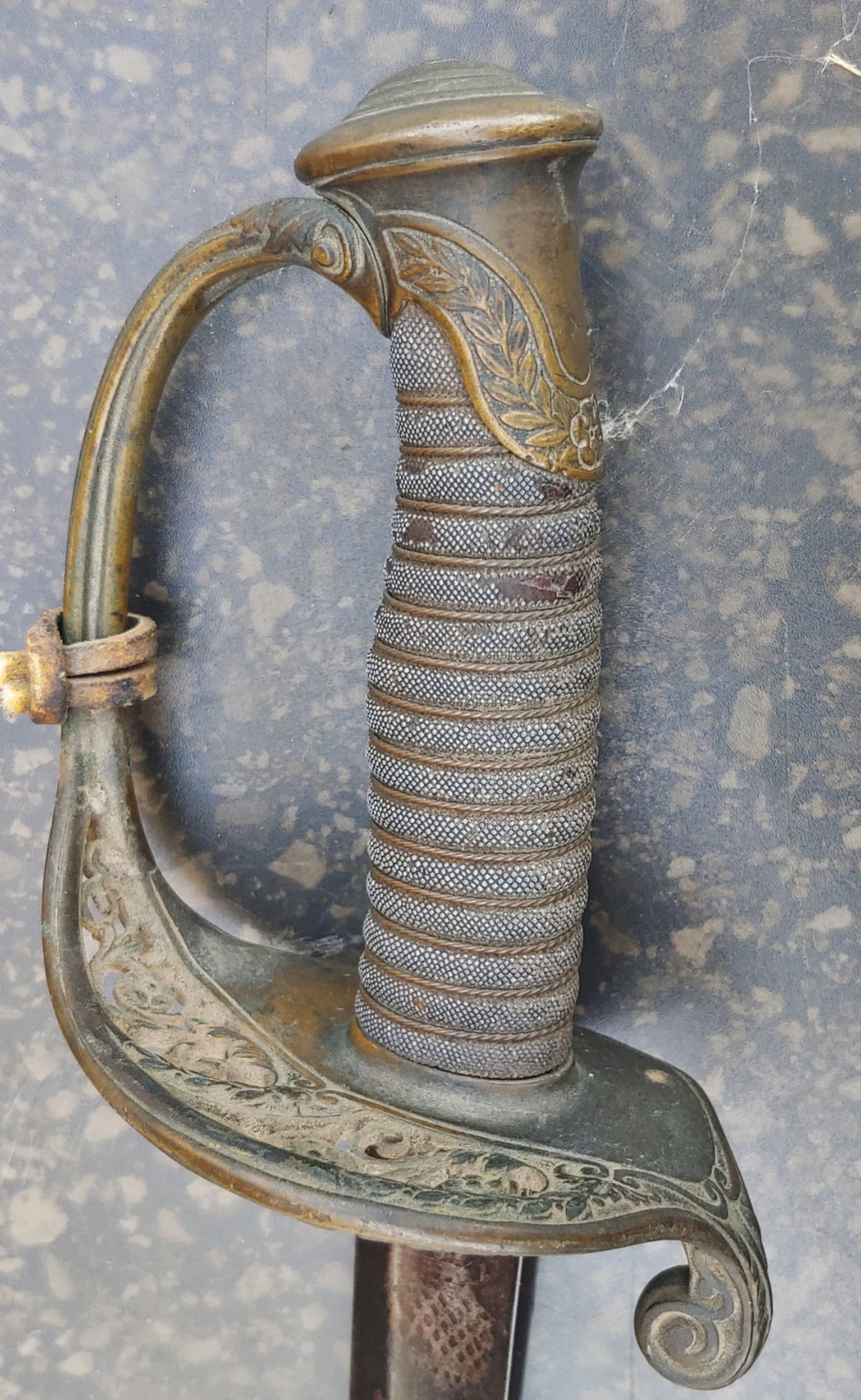 Civil War combat infantry officers sword: Regulation Union Army infantry officers sword carried by captains and lieutenants on the field of battle. This is a good tight example showing age and use, but no abuse. Just the sword. No Scabbard. O