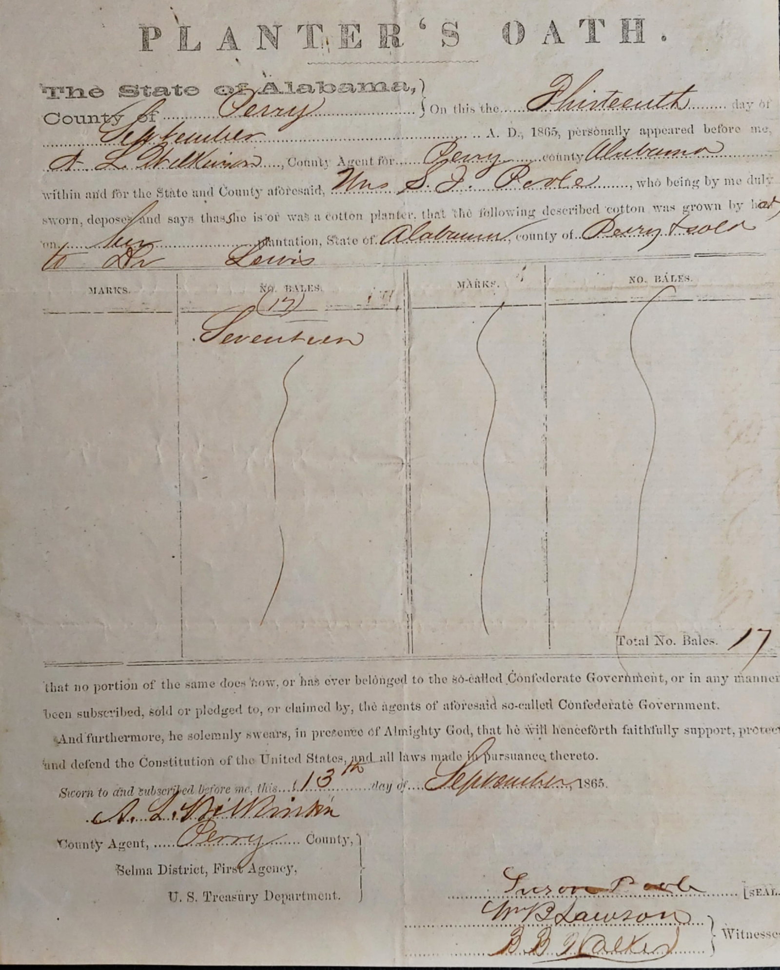 Confederate Slavery Woman Plantation Owners Oath: I was unaware that such a document existed until a friend in the deep south sent me one to sell for him earlier this year. It generated good interest. He was pleased with the result and has given me t